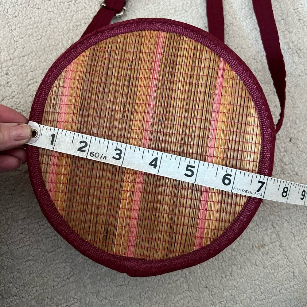 Source Unknown Red and Brown Round Crossbody Bag - image 3